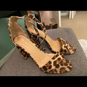Cheetah open toe heels